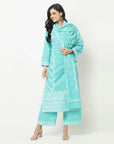 Cotton Woven Chikankari Design Unstitched Dress Material With dupatta