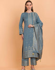 Chand Tare's grey color zari winter suit From Safaa India