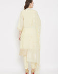 ORGANIC COTTON WOVEN LEMON DRESS MATERIAL WITH DUPATTA