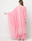 Safaa Women Cotton Woven Chikankari with Zari Design Unstitched Dress Material With Dupatta