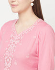 Safaa Women Cotton Woven Chikankari with Zari Design Unstitched Dress Material With Dupatta