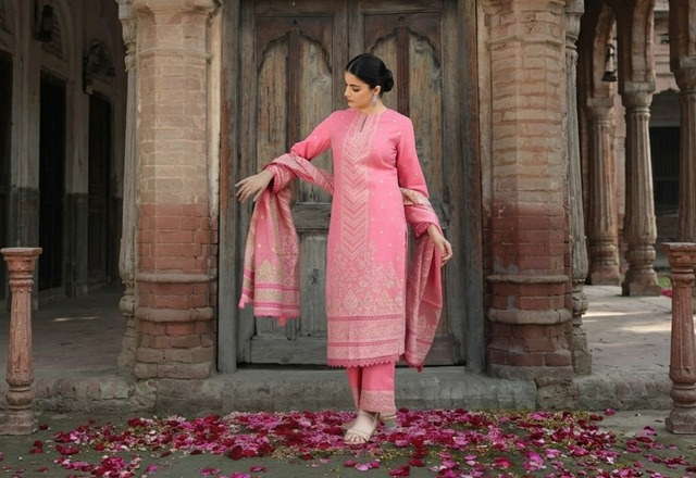 Woman wearing a comfortable cotton Indian suit for daily wear