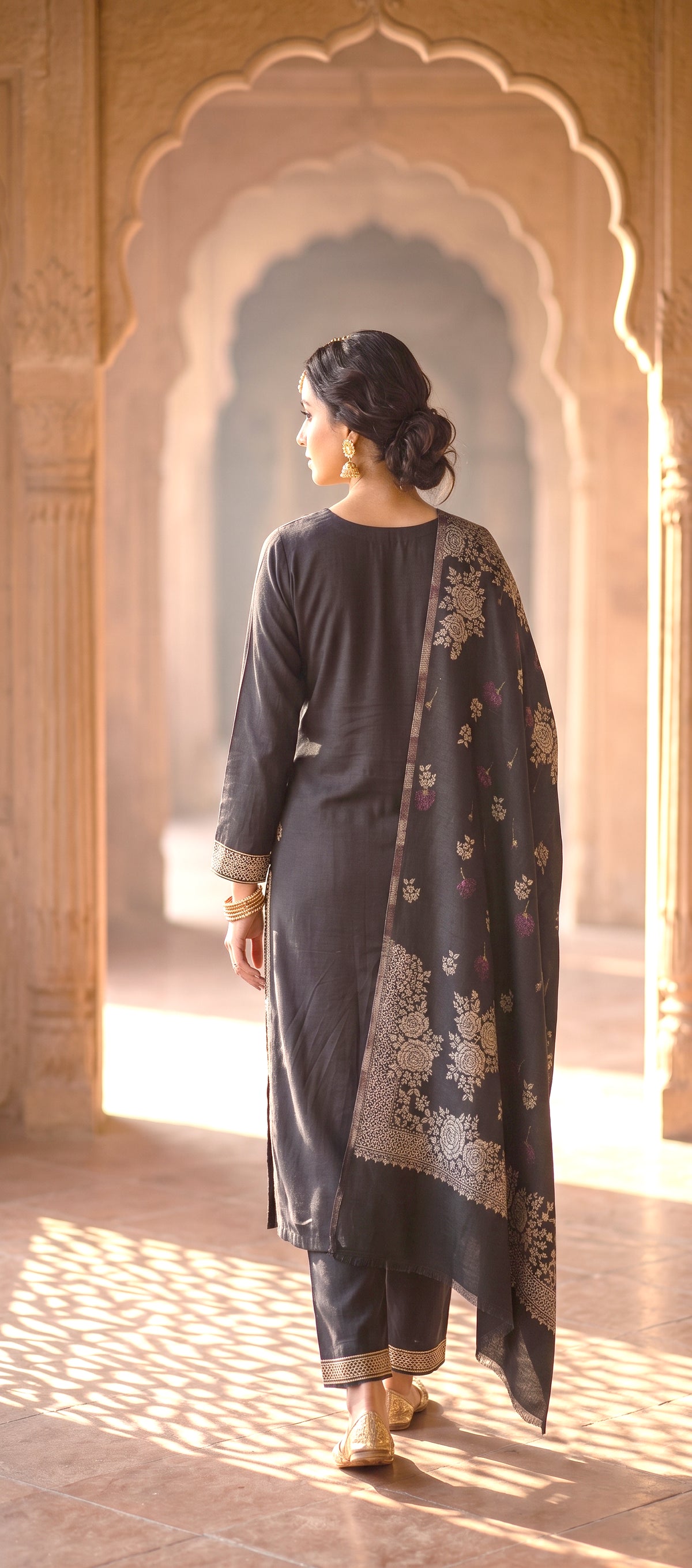 HOLDIT Imaan 02 Women's Unstitched Viscose Suit Dress Material – Black – view 2