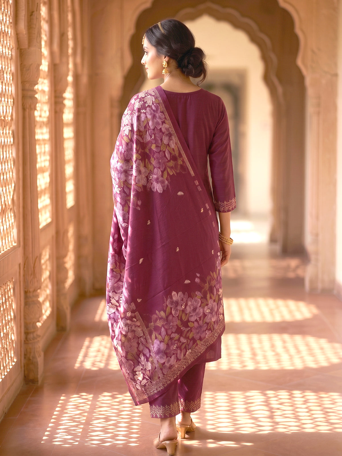 HOLDIT Imaan 01 Women's Unstitched Viscose Suit Dress Material – Purple – view 2