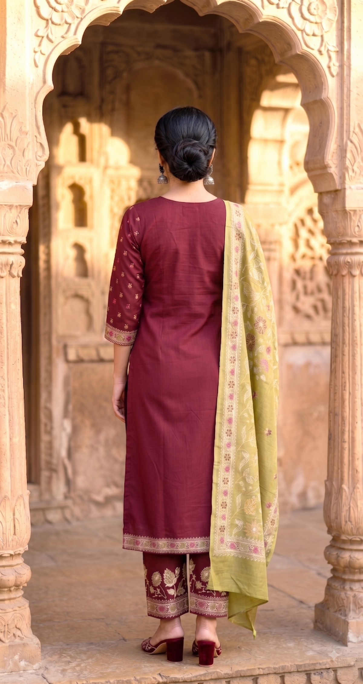 HOLDIT Liyana 03 Women's Unstitched Viscose Suit Dress Material – Maroon – view 2