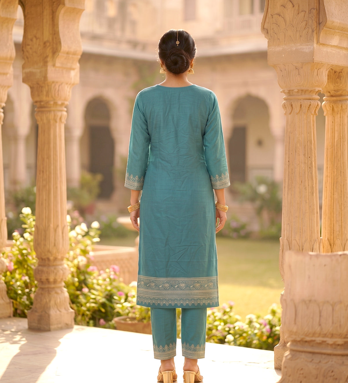 HOLDIT Nasreen 37 Women's Unstitched Viscose Suit Dress Material – Green – view 2