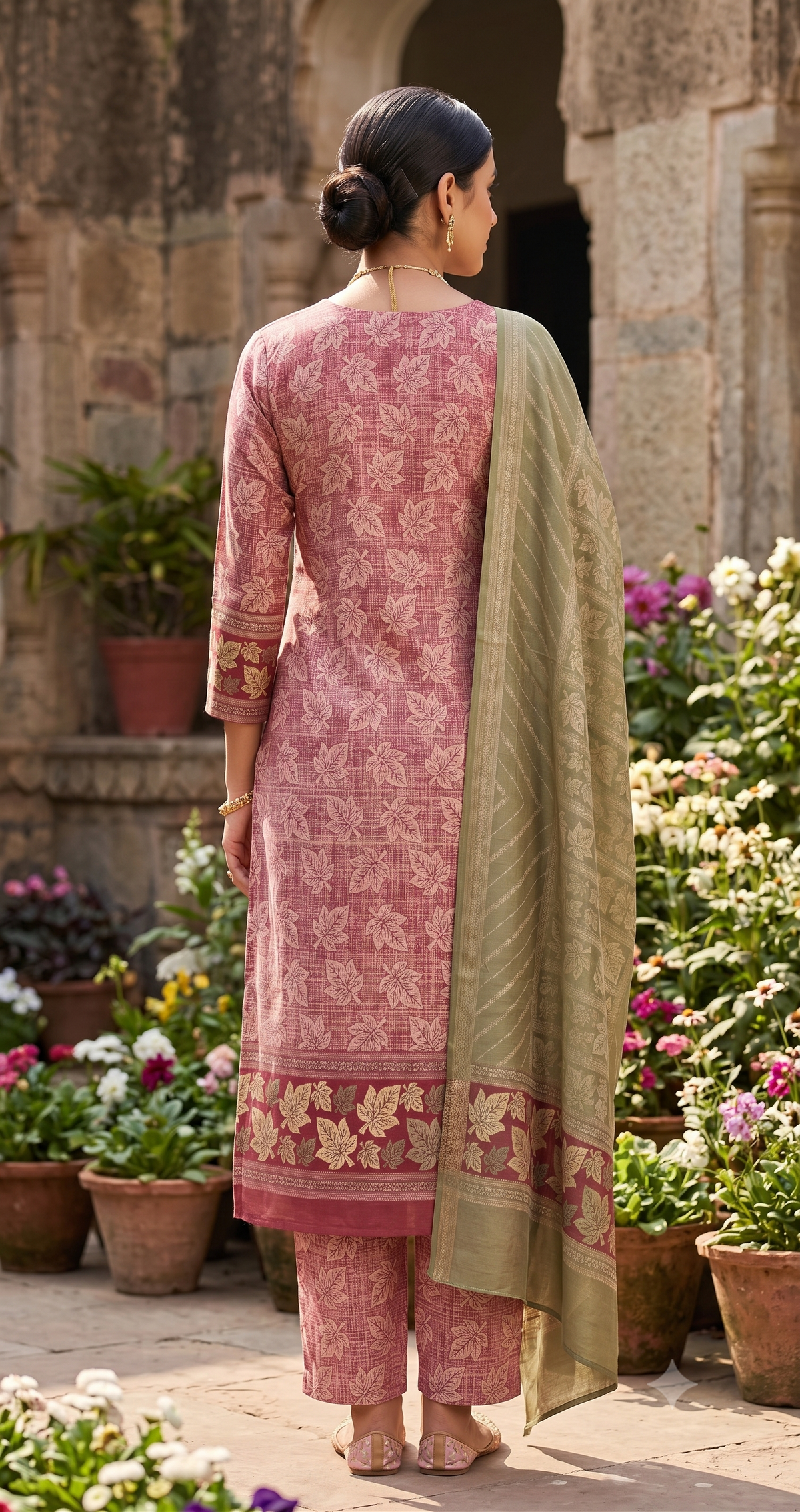 SAFAA Irham 08 Women's Unstitched Woolen Suit Dress Material – Rust – view 2
