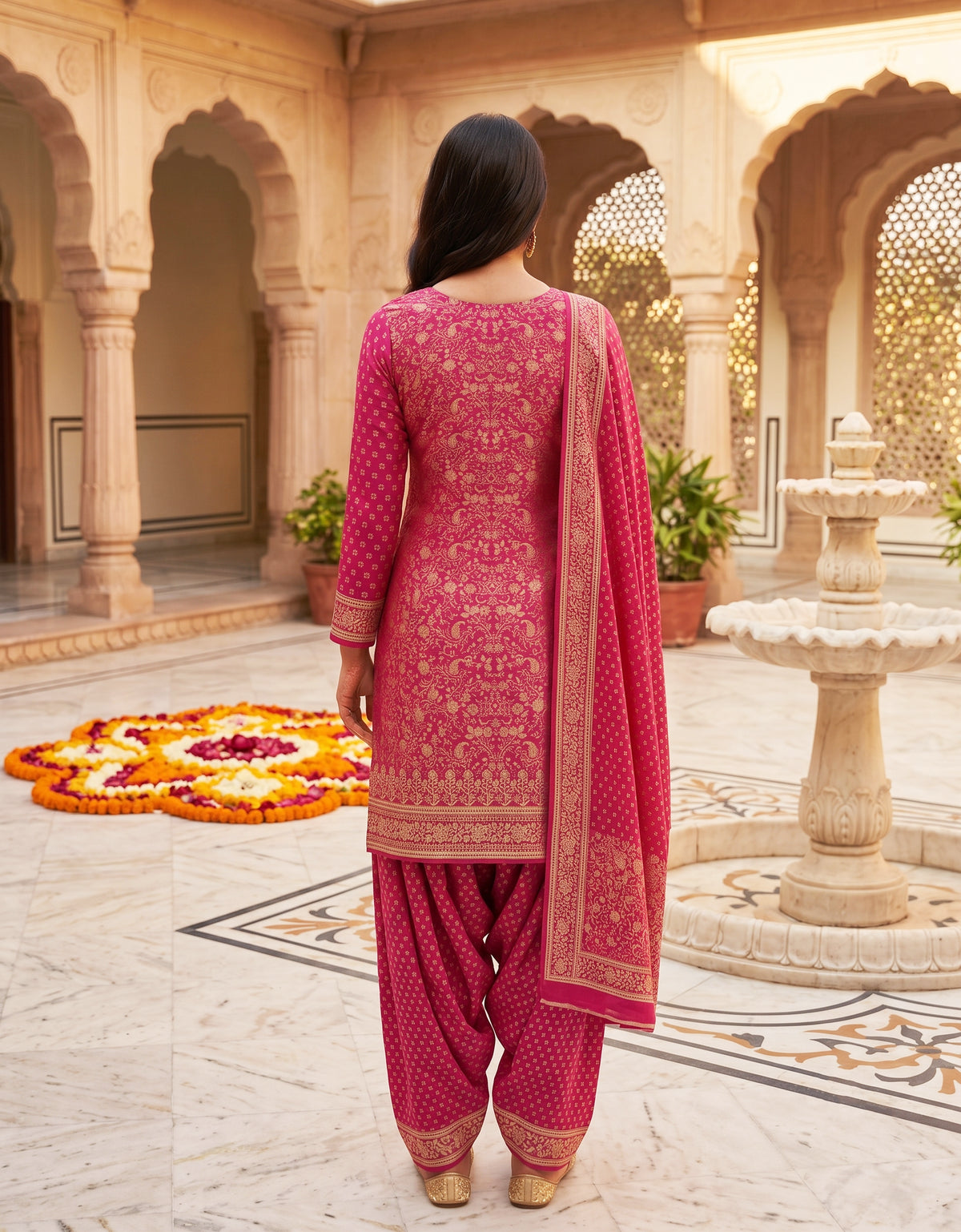 SAFAA Zurani 22 Women's Unstitched Woolen Suit Dress Material – Red – view 2