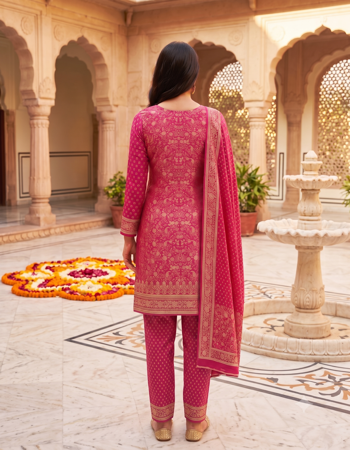 SAFAA Zurani 22 Women's Unstitched Woolen Suit Dress Material – Red – view 3