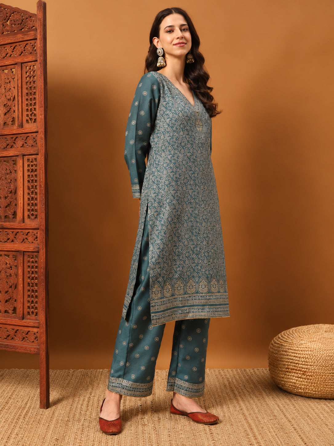 SAFAA Zurani 13 Women's Unstitched Woolen Suit Dress Material – Grey – view 2