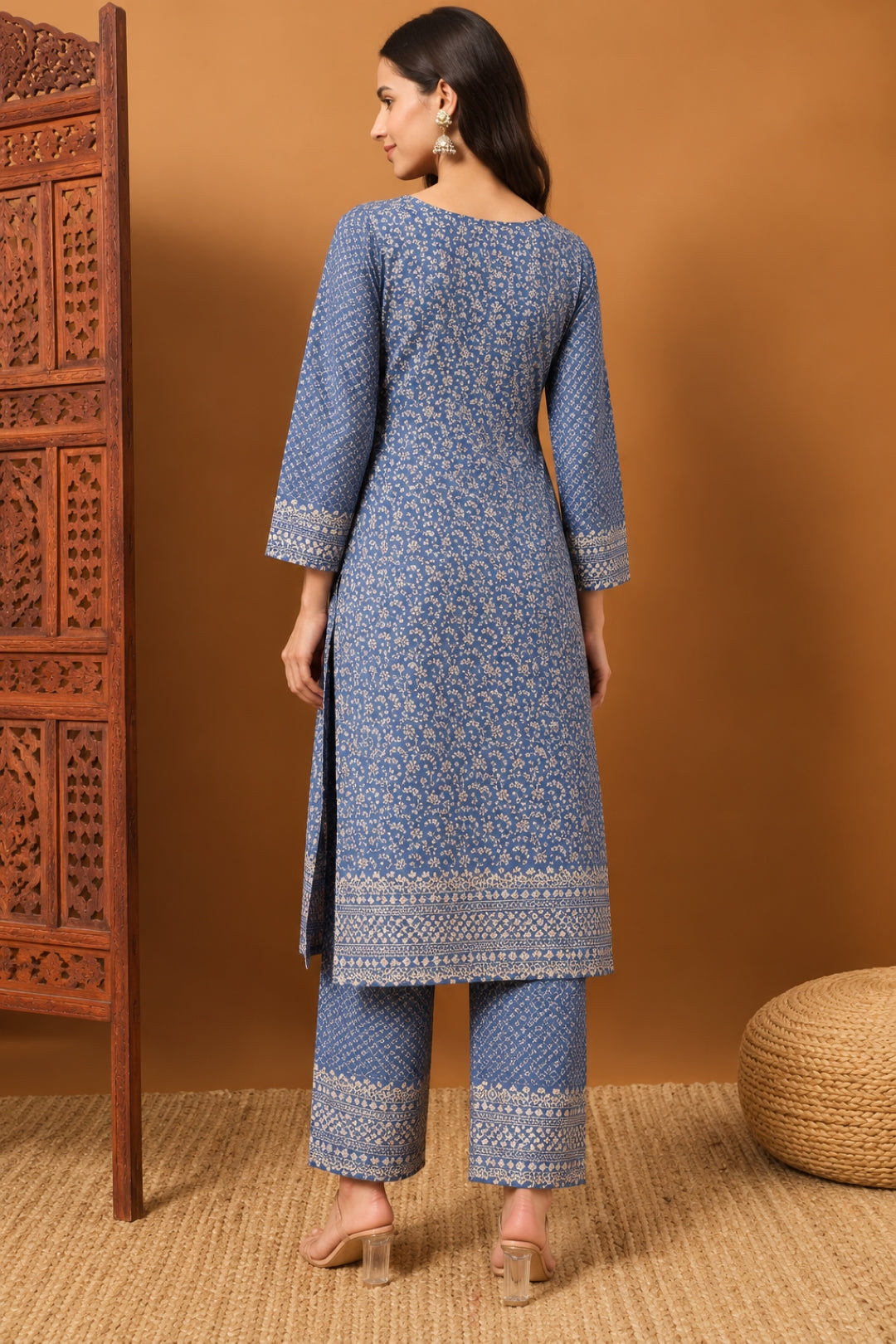 SAFAA Zurani 12 Women's Unstitched Woolen Suit Dress Material – Blue – view 2