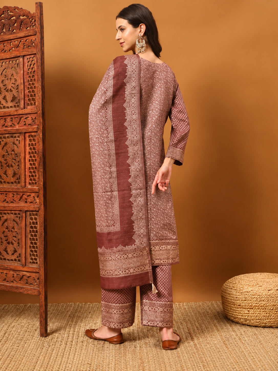 SAFAA Zurani 11 Women's Unstitched Woolen Suit Dress Material – Maroon – view 2