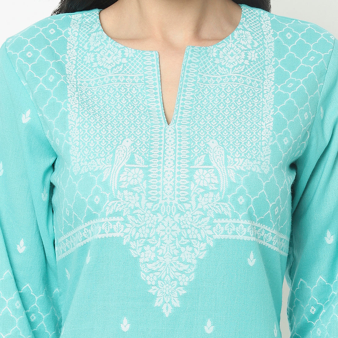 Cotton Woven Chikankari Design Unstitched Dress Material With dupatta