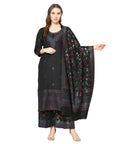 Acro Wool Black Dress Material with Stole