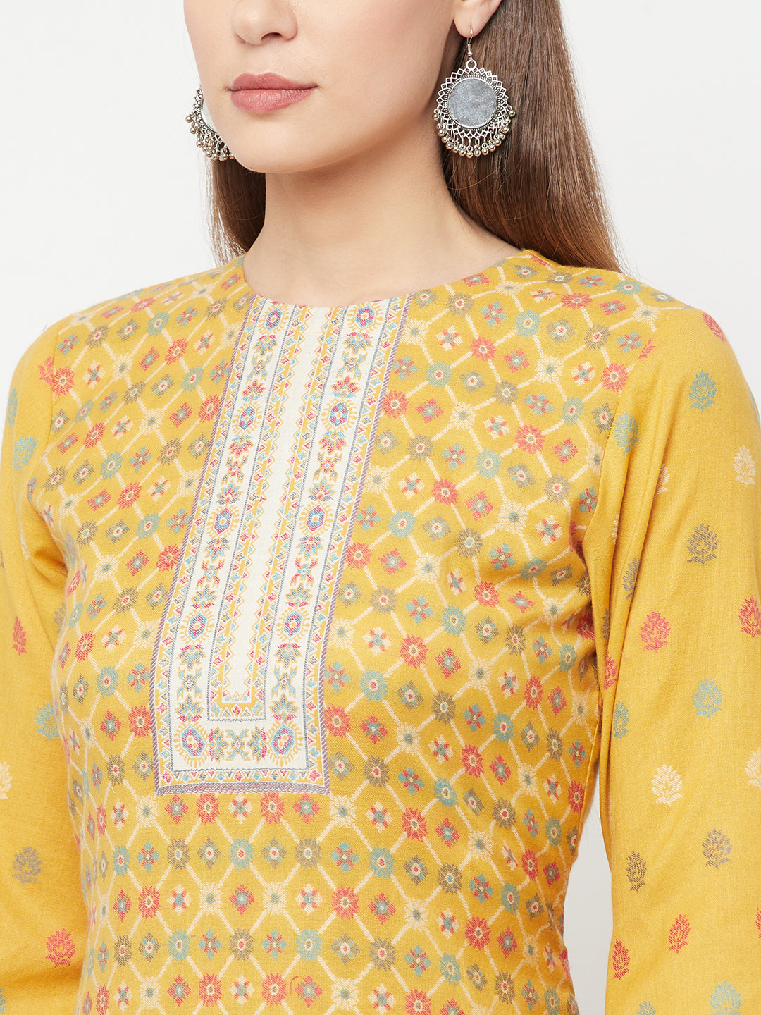 Safaa Women Cotton Woven Design Unstitched Dress Material With Contrast Dupatta