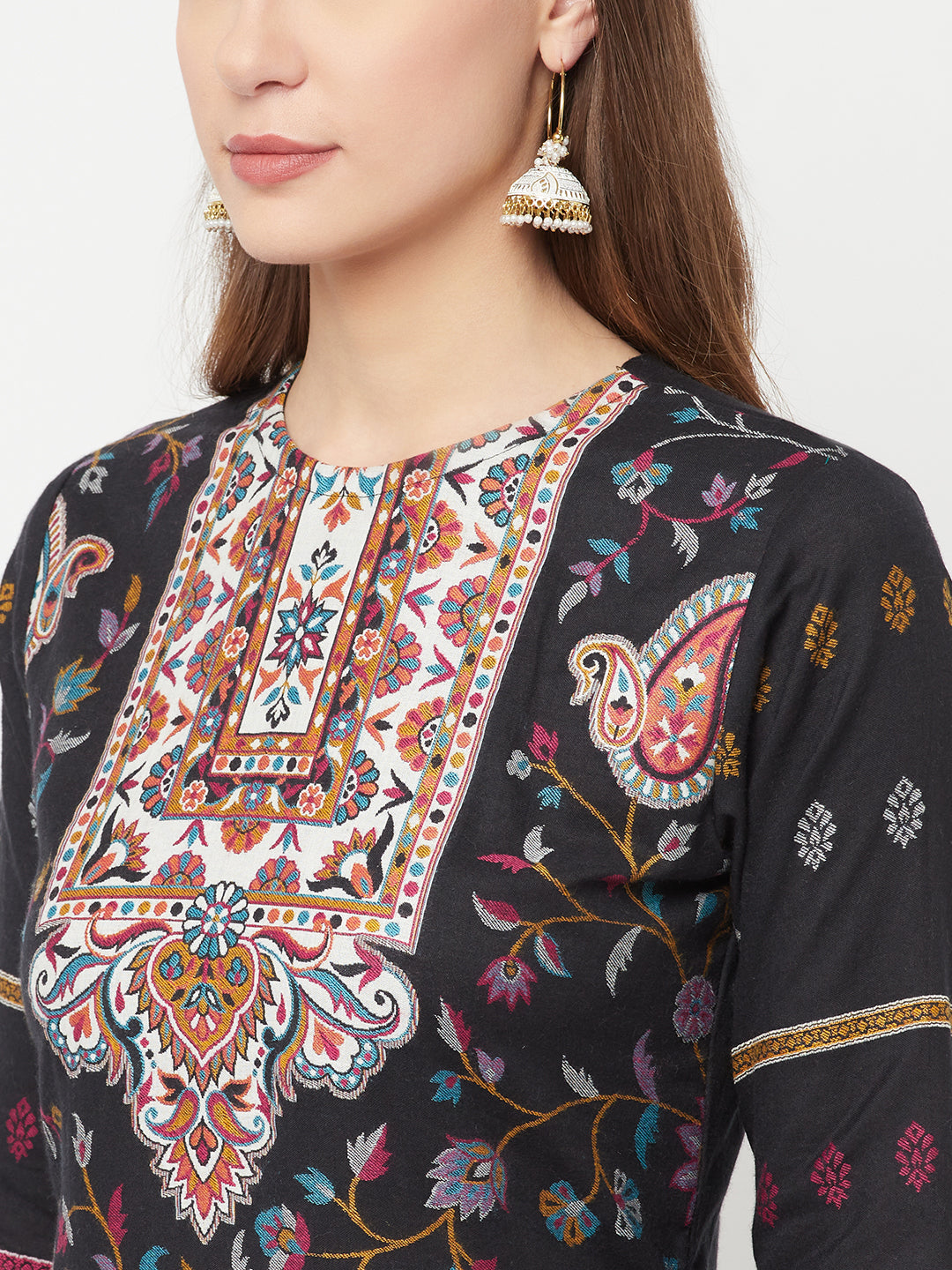 Safaa Women Cotton Woven Design Unstitched Dress Material With Contrast Dupatta