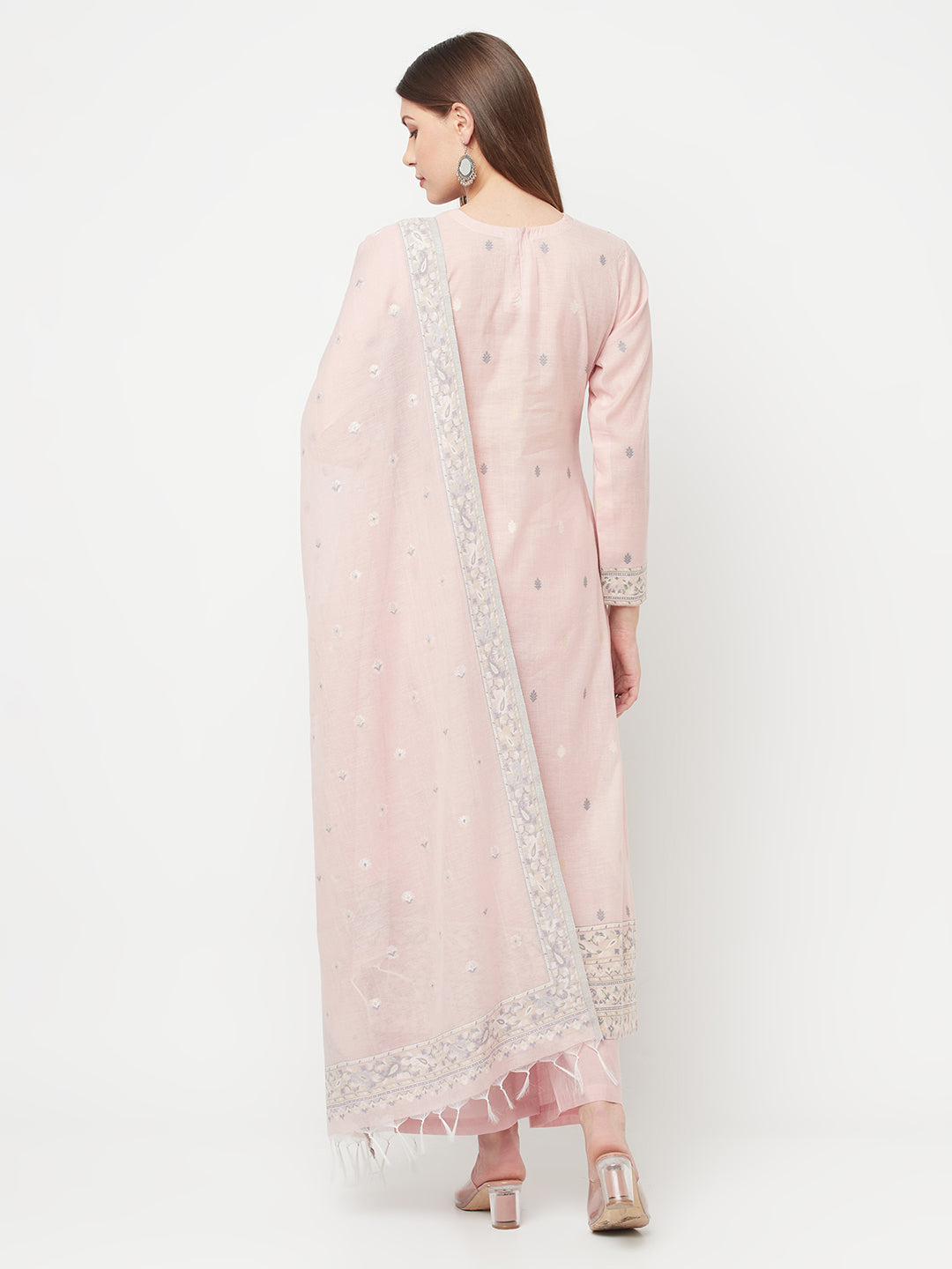 Safaa Women Organic Cotton Woven Design Unstitched Dress Material With Dupatta