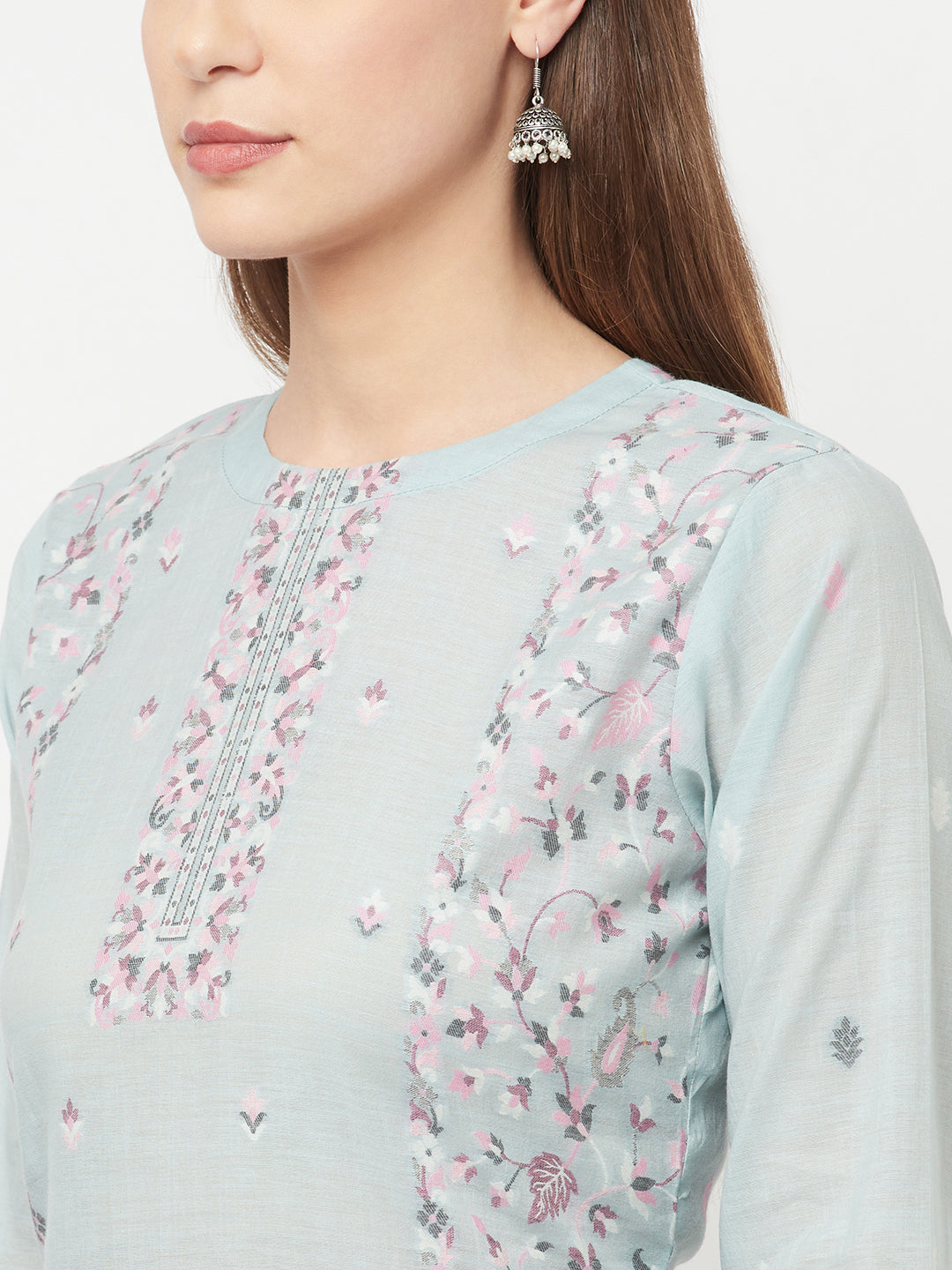 Safaa Women Organic Cotton Woven Design Unstitched Dress Material With Dupatta