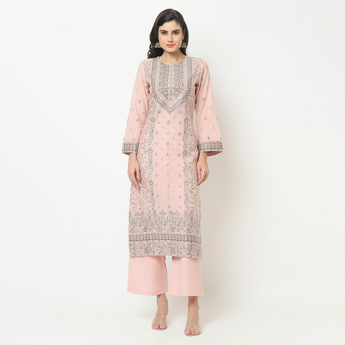 Organic Cotton Woven Design Unstitched Dress Material With Dupatta