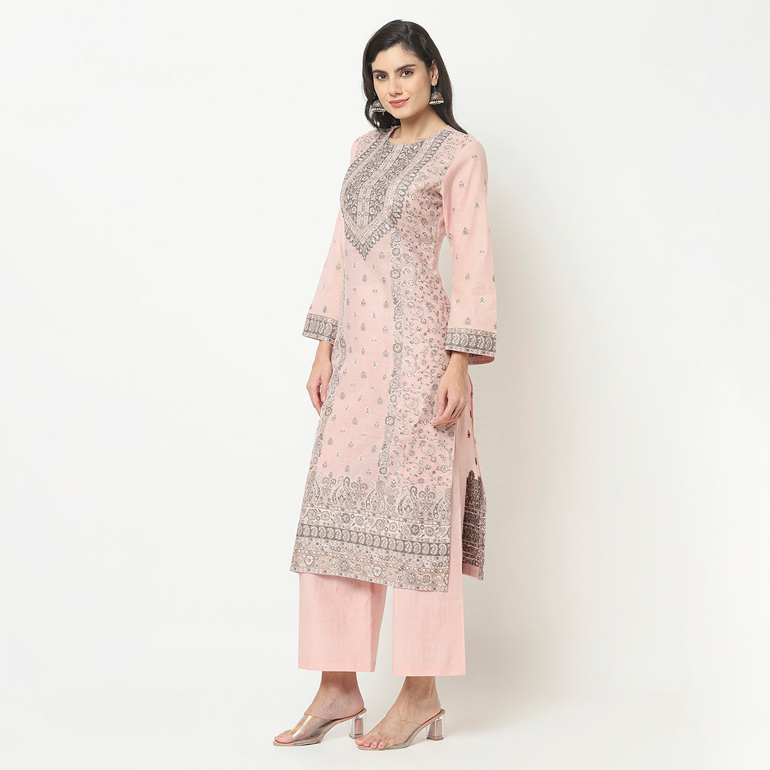 Organic Cotton Woven Design Unstitched Dress Material With Dupatta