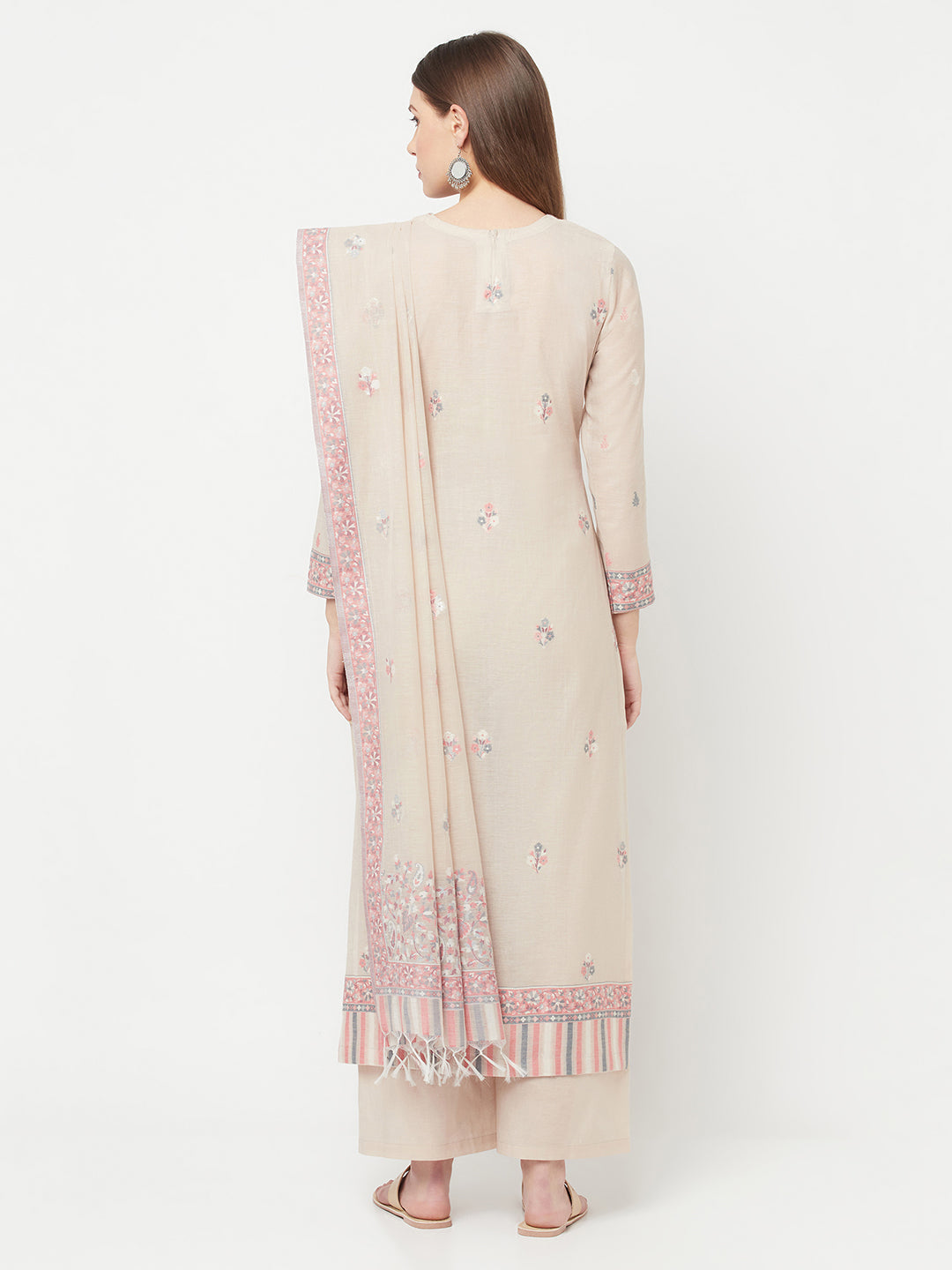 Safaa Women Organic Cotton Woven Design Unstitched Dress Material With Dupatta