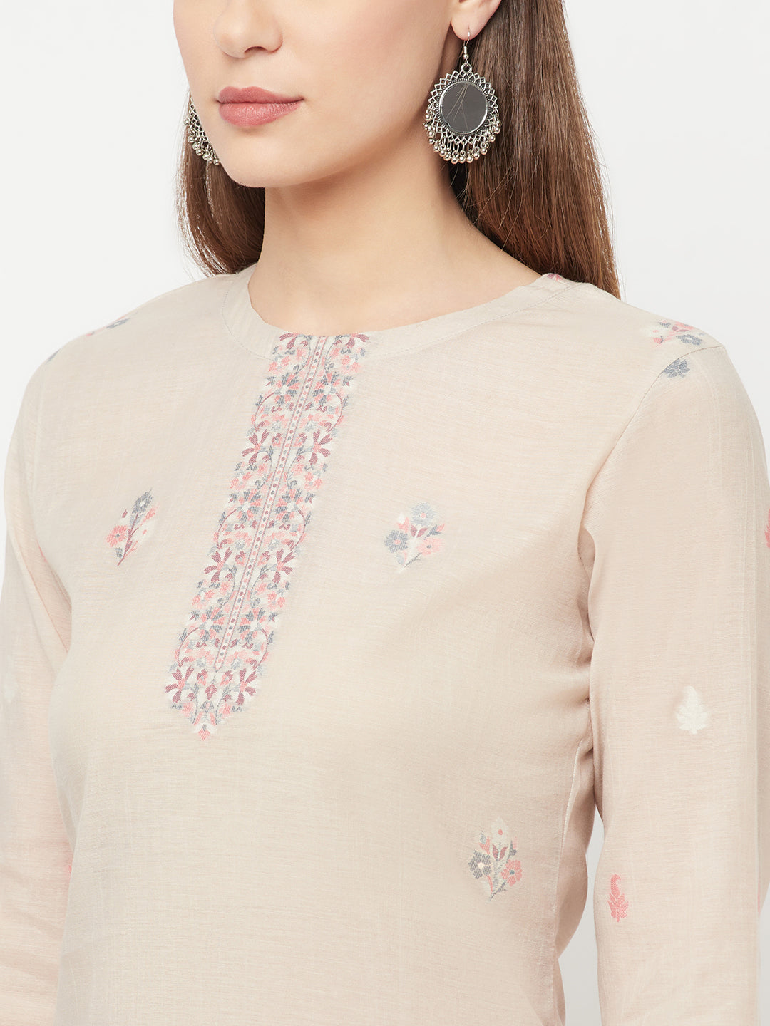Safaa Women Organic Cotton Woven Design Unstitched Dress Material With Dupatta