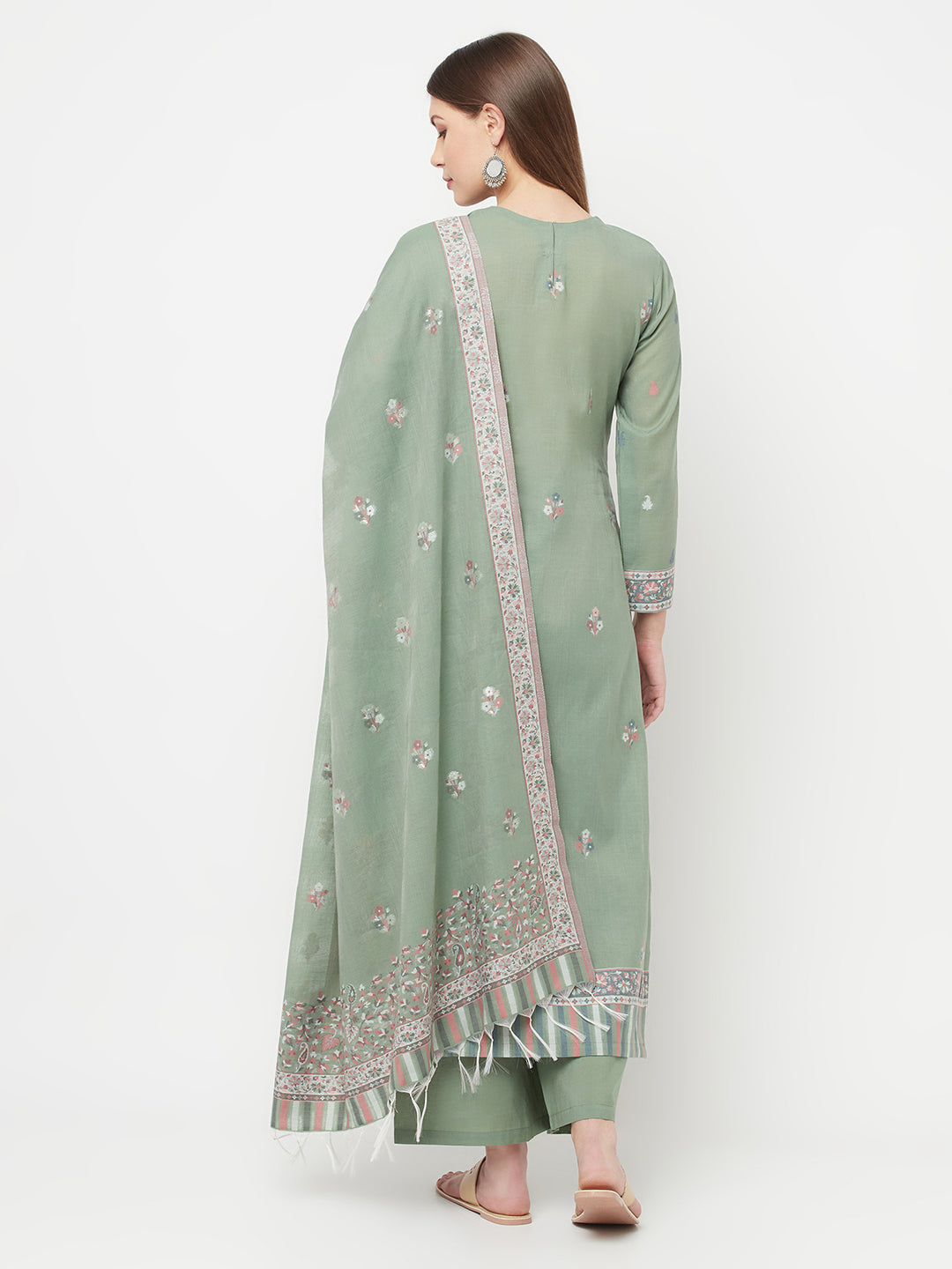 Safaa Women Organic Cotton Woven Design Unstitched Dress Material With Dupatta