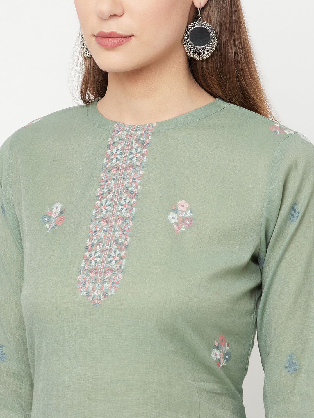 Safaa Women Organic Cotton Woven Design Unstitched Dress Material With Dupatta