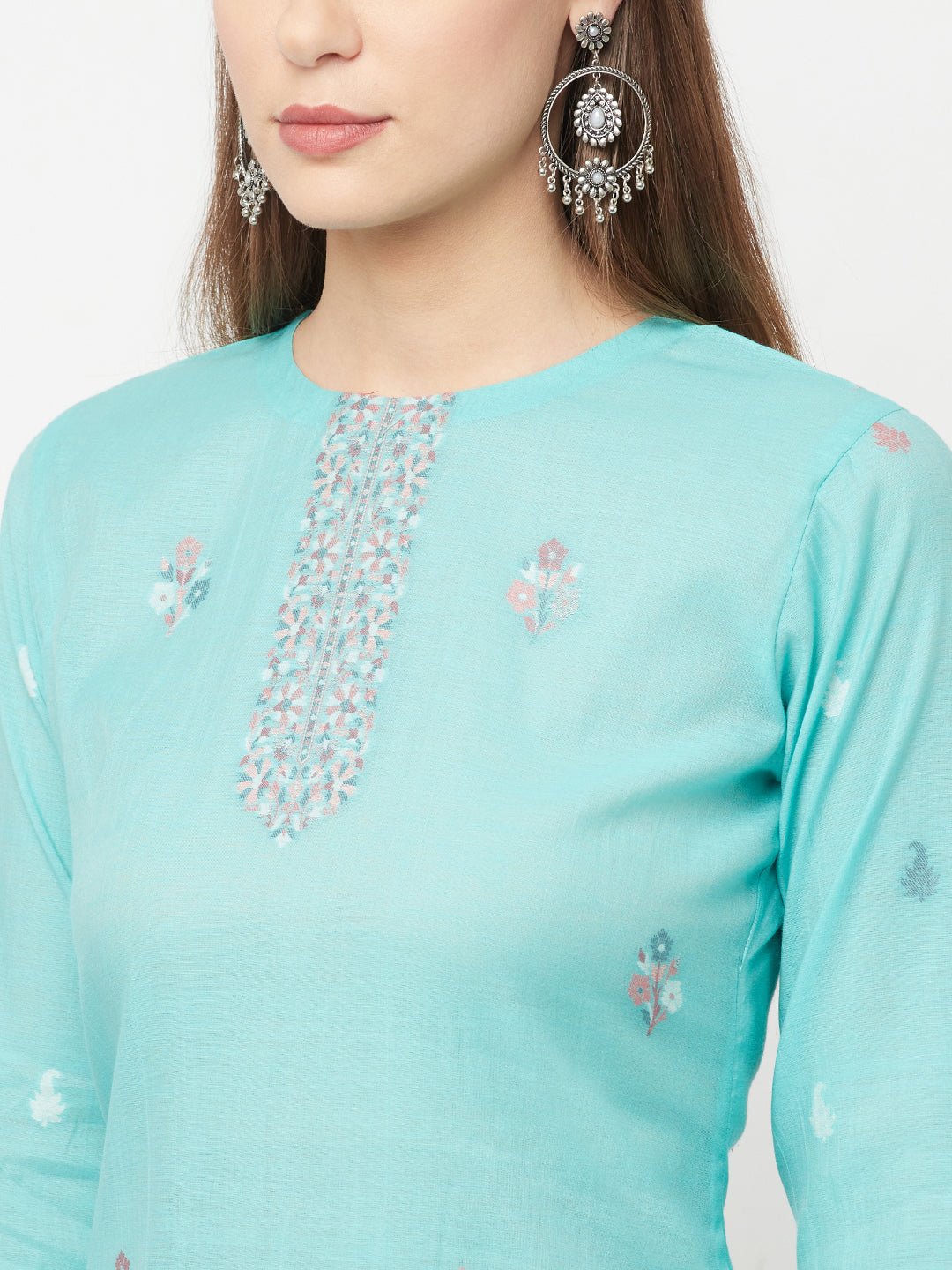 Safaa Women Organic Cotton Woven Design Unstitched Dress Material With Dupatta