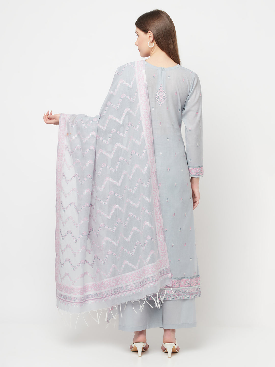 Safaa Women Organic Cotton Woven Design Unstitched Dress Material With Dupatta