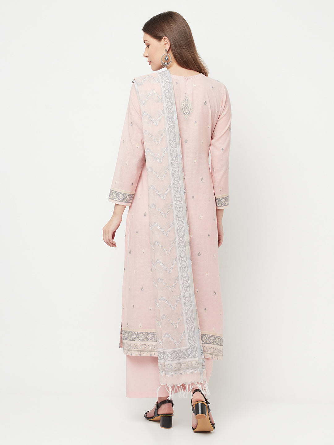 Safaa Women Organic Cotton Woven Design Unstitched Dress Material With Dupatta