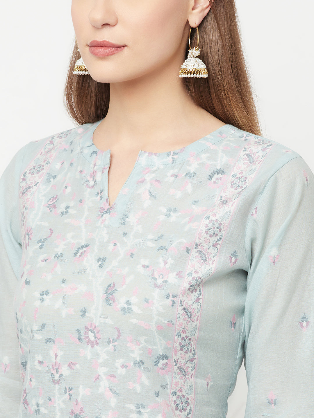 Safaa Women Organic Cotton Woven Design Unstitched Dress Material With Dupatta