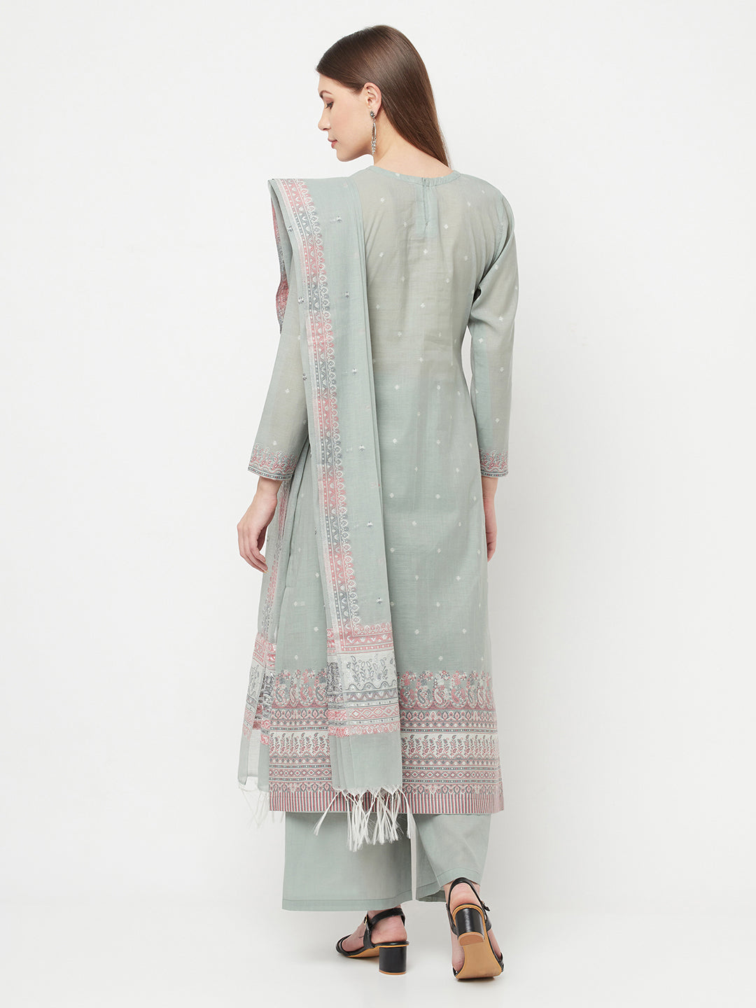 Safaa Women Organic Cotton Woven Design Unstitched Dress Material With Dupatta