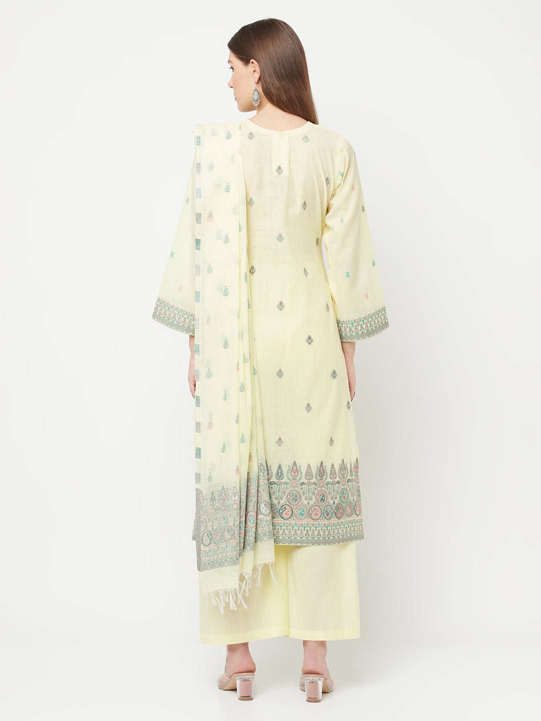 Safaa Women Organic Cotton Woven Design Unstitched Dress Material With Dupatta