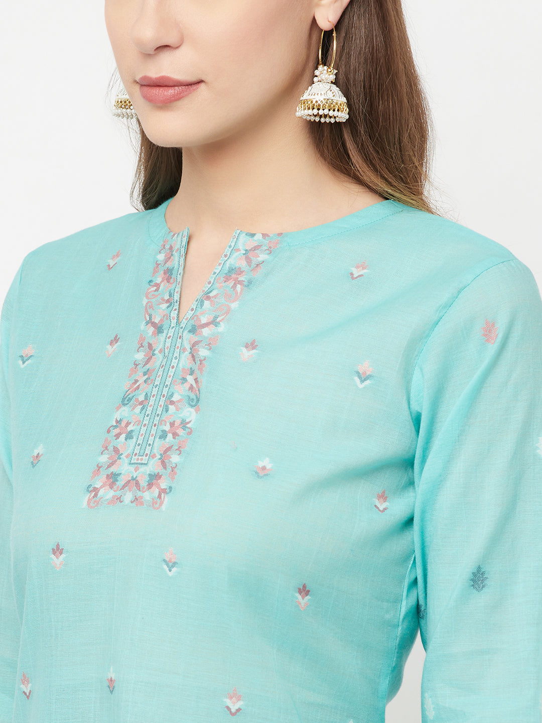 Safaa Women Organic Cotton Woven Design Unstitched Dress Material With Dupatta