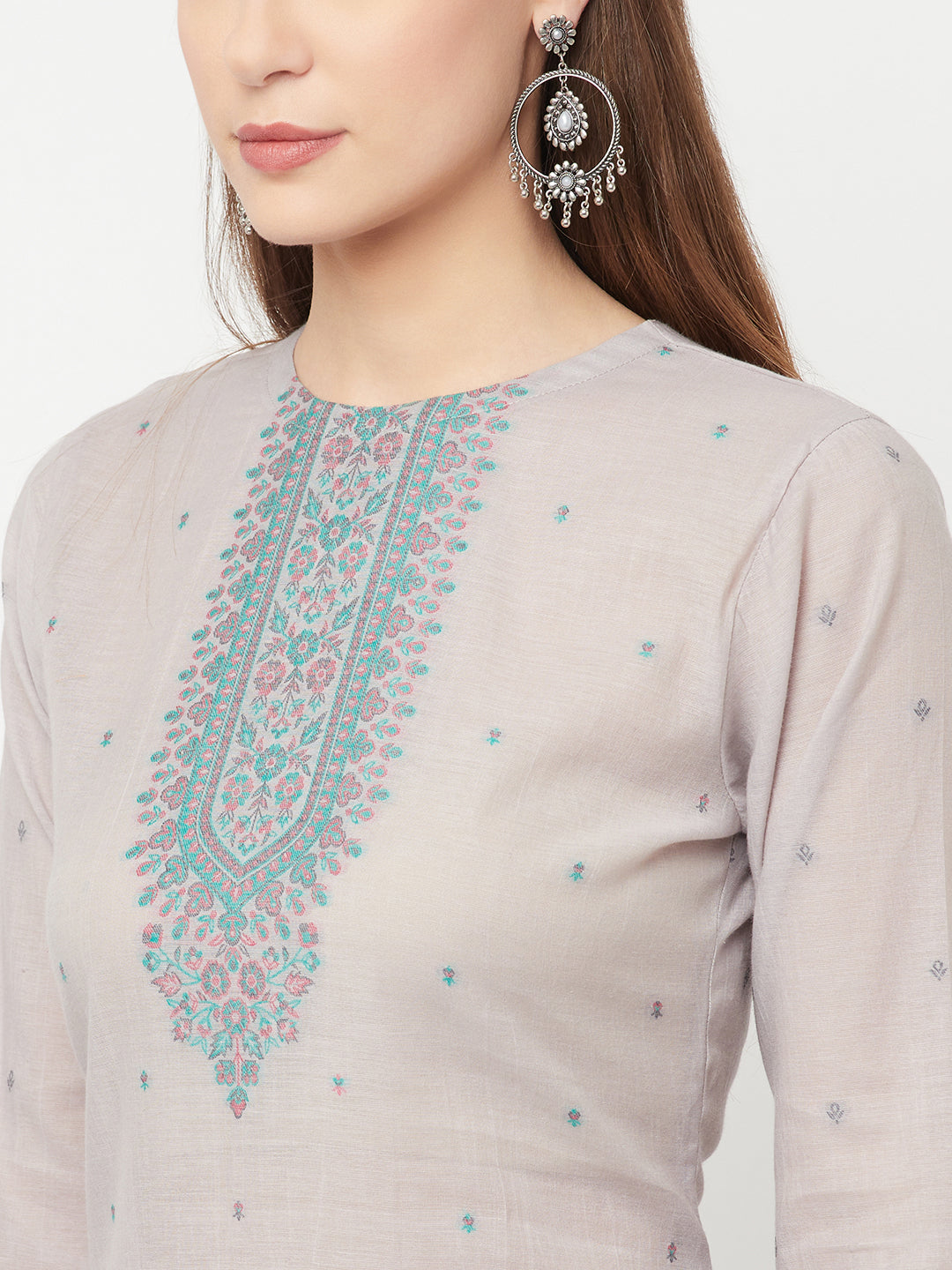 Safaa Women Organic Cotton Woven Design Unstitched Dress Material With Dupatta