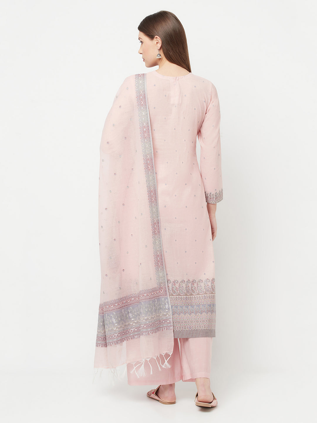 Safaa Women Organic Cotton Woven Design Unstitched Dress Material With Dupatta