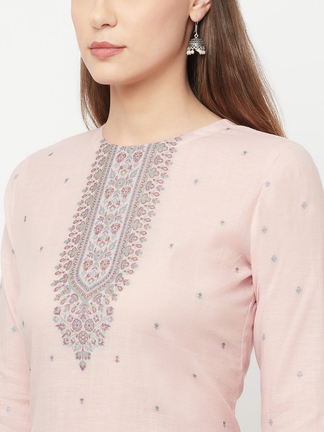 Safaa Women Organic Cotton Woven Design Unstitched Dress Material With Dupatta