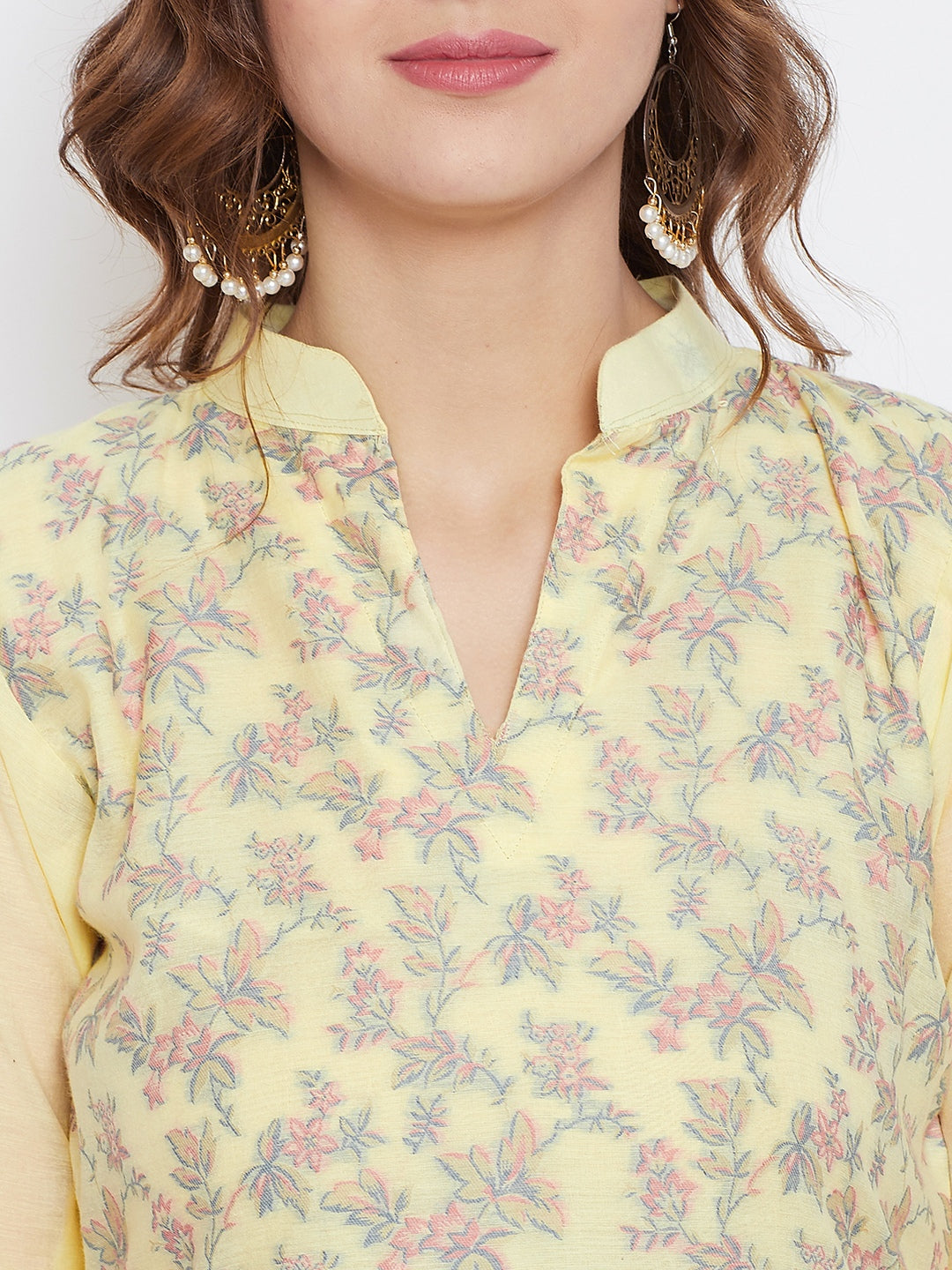 ORGANIC COTTON WOVEN LEMON DRESS MATERIAL WITH DUPATTA