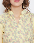 ORGANIC COTTON WOVEN LEMON DRESS MATERIAL WITH DUPATTA
