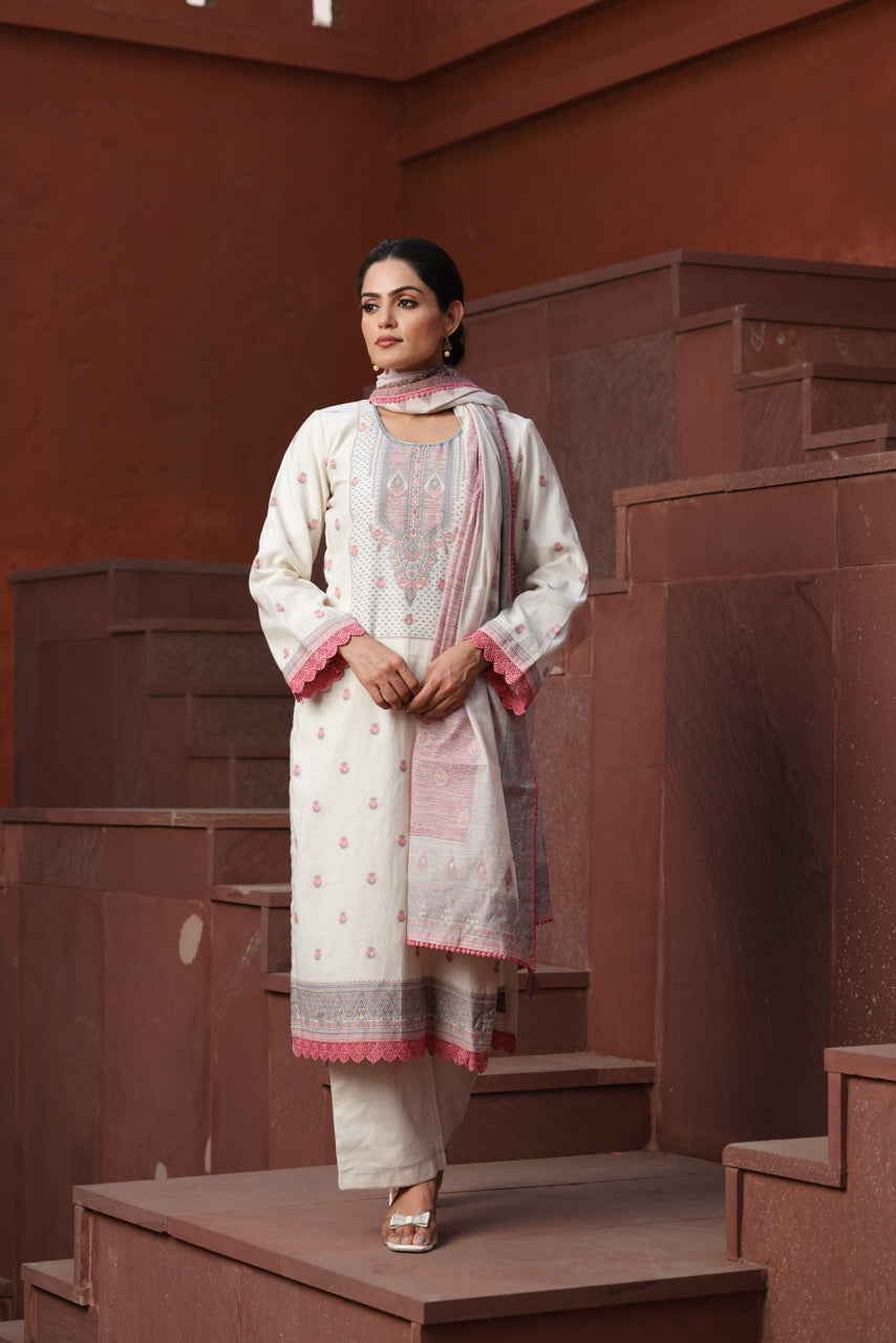 high-quality white cotton Zaha suit For Women