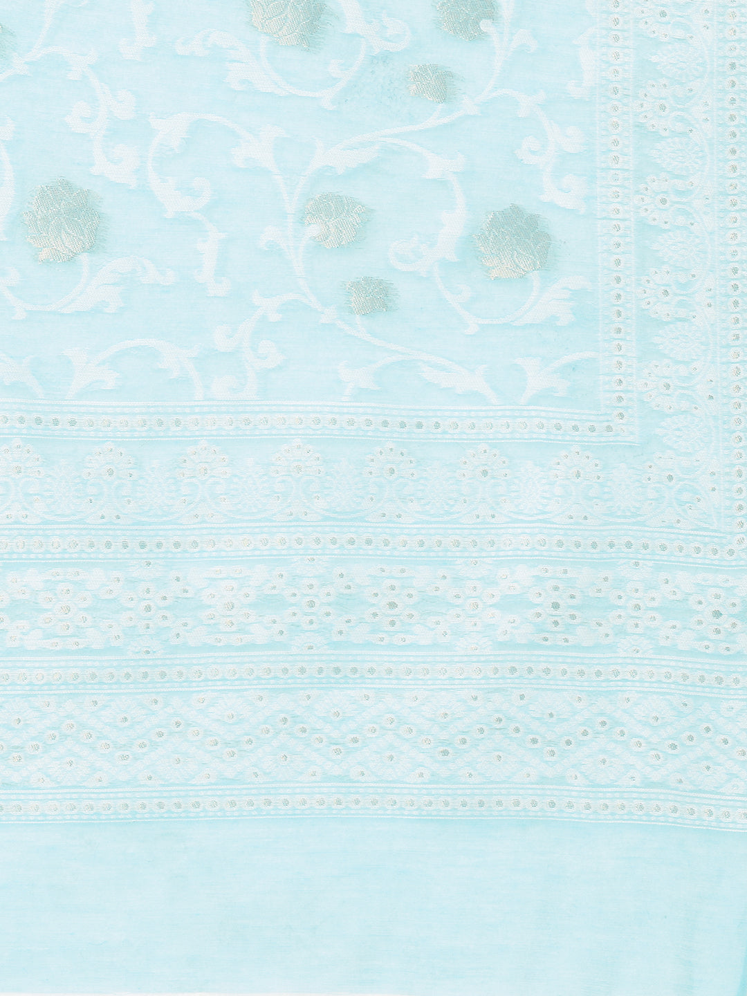 Safaa Women Cotton Woven Chikankari with Zari Design Unstitched Dress Material With Dupatta